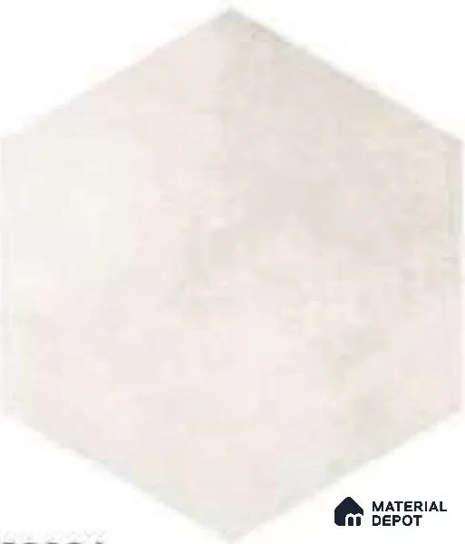 Hexagonal Tiles Floor Tile TL 12147 B 90004 Cotto Bianco 10 inc x 8.5 inc Matte Finish Vitrified Tile - 9 mm