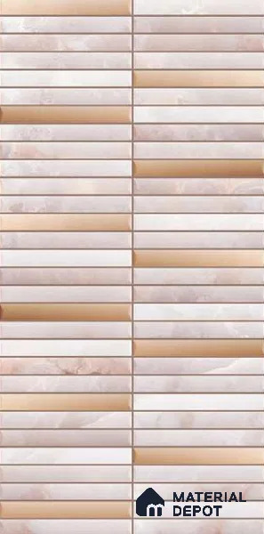Faux Subway Wall Tile TL 10786 B Kitkat Cream Decor 2 ft x 1 ft Glossy Finish Ceramic Tile - 9 mm | Please Expect a Slight Variation of Pattern