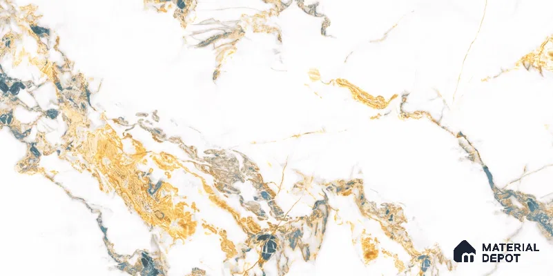 Marbles & Stones Floor & Wall Tile TL 12045 Porto Aqua 4 ft x 2 ft High Gloss Finish Vitrified Tile - 9 mm | 5 Random Design