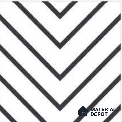 Moroccans Floor Tile TL 12148 E 20165 Monochrome Dash 1 ft x 1 ft Matte Finish  Vitrified Tile - 9 mm 