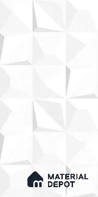 3D Elevation Wall Tile TL 10804 Tangram White Luster Decor 2 ft x 1 ft Matte Finish Ceramic Tile - 9 mm | Suitable For Modern Facades, Outdoor Cladding & Feature Wall