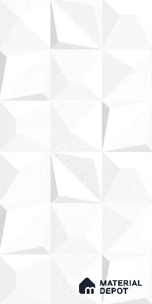 3D Elevation Wall Tile TL 10804 Tangram White Luster Decor 2 ft x 1 ft Matte Finish Ceramic Tile - 9 mm | Suitable For Modern Facades, Outdoor Cladding & Feature Wall