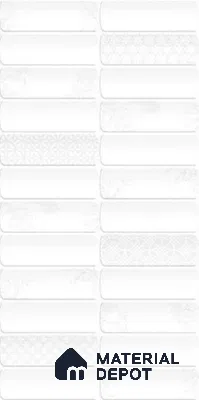 Faux Subway Wall Tile TL 10810 Logan White Luster Decor 2 ft x 1 ft Matte Finish Ceramic Tile - 9 mm | Please Expect a Slight Variation of Pattern