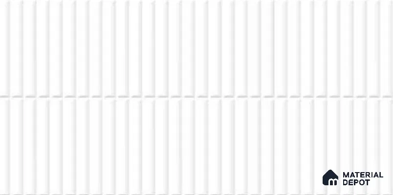 Faux Subway Wall Tile TL 10803 B Stix White 2 ft x 1 ft Matte Finish Ceramic Tile - 9 mm | Please Expect a Slight Variation of Pattern