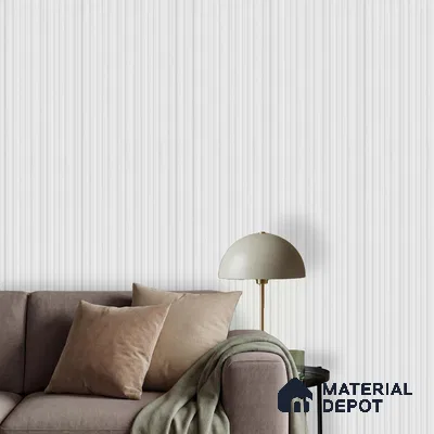 White Plain Colour Look PN 00519 9.5 ft x 4.8 inch Charcoal Panel - 12 mm | Suitable for Feature Wall, TV Unit & Living Room | Width is Subjected to 5% Variation