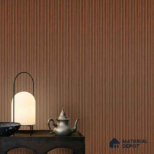 Brown Wooden Louver PN 00830 9.5 ft x 4.7 inch Charcoal Panel - 12 mm | Suitable for Feature Wall, TV Unit & Living Room | Width is Subjected to 5% Variation