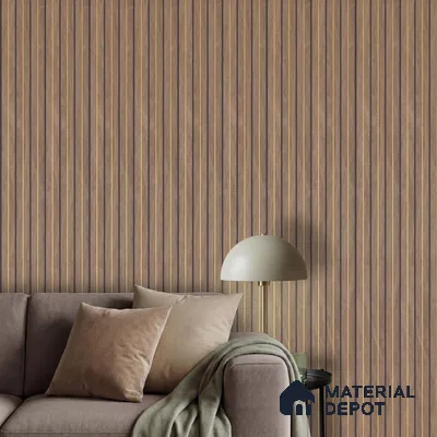 Brown Geometric Look PN 02341 9.5 ft x 8 inch Charcoal Panel - 8 mm | Suitable for Feature Wall, TV Unit & Living Room | Width is Subjected to 5% Variation