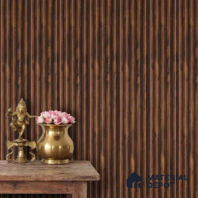 Wooden Look PN 02780 9 ft x 6.7 inch Charcoal Panel - 14 mm | Suitable for Feature Wall, TV Unit & Living Room | Width is Subjected to 5% Variation