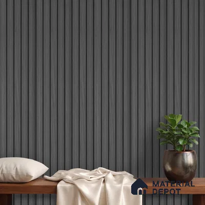 Wooden Look PN 02805 9 ft x 6.7 inch Charcoal Panel - 14 mm | Suitable for Feature Wall, TV Unit & Living Room | Width is Subjected to 5% Variation