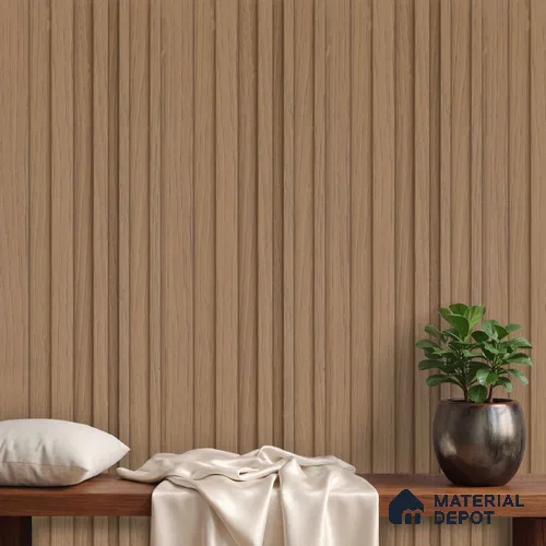 Brown Wooden Louver PN 02814 9 ft x 4.9 inch Charcoal Panel - 11 mm | Suitable for Feature Wall, TV Unit & Living Room | Width is Subjected to 5% Variation