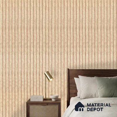 Cream Fabric Look PN 03019 8 ft x 4.9 inch Charcoal Panel - 8 mm | Suitable for Feature Wall, TV Unit & Living Room | Width is Subjected to 5% Variation