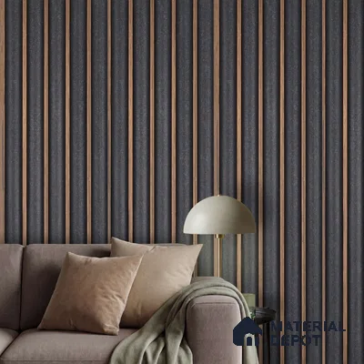 Wooden Look PN 03026 8 ft x 4.9 inch Charcoal Panel - 8 mm | Suitable for Feature Wall, TV Unit & Living Room | Width is Subjected to 5% Variation