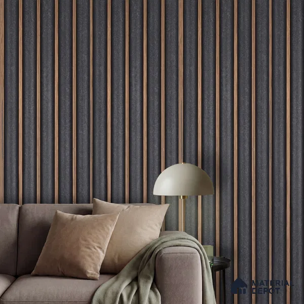 Wooden Look PN 03026 8 ft x 4.9 inch Charcoal Panel - 8 mm | Suitable for Feature Wall, TV Unit & Living Room | Width is Subjected to 5% Variation