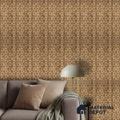 Gold Patterned Louver PN 03247 8 ft x 7 inch Charcoal Panel - 8 mm | Suitable for Feature Wall, TV Unit & Living Room | Width is Subjected to 5% Variation