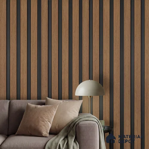 Wooden Look PN 03249 B 8 ft x 4.9 inch Charcoal Panel - 8 mm | Suitable for Feature Wall, TV Unit & Living Room | Width is Subjected to 5% Variation