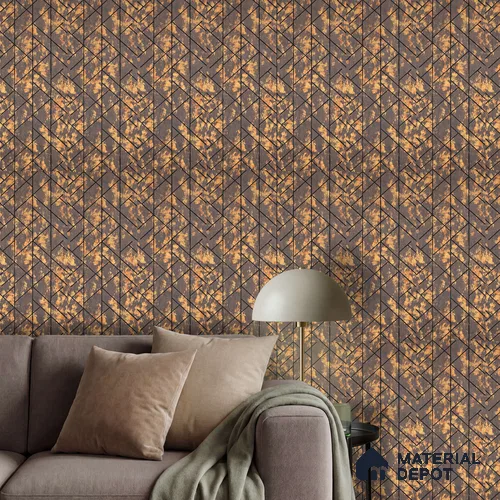 Brown Patterned Louver PN 03250 8 ft x 7 inch Charcoal Panel - 8 mm | Suitable for Feature Wall, TV Unit & Living Room | Width is Subjected to 5% Variation