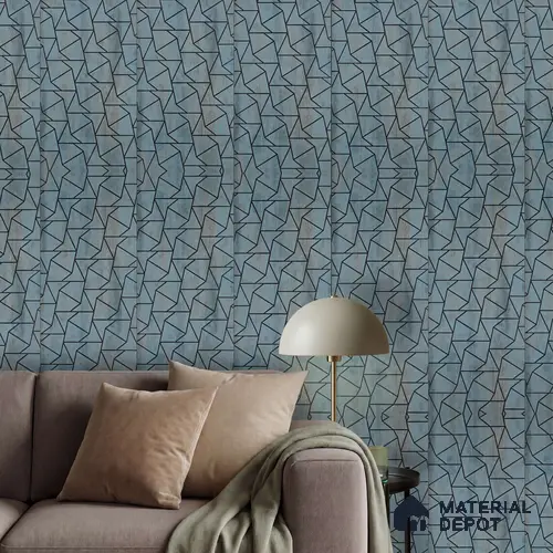 Blue Patterned Louver PN 03253 8 ft x 7 inch Charcoal Panel - 8 mm | Suitable for Feature Wall, TV Unit & Living Room | Width is Subjected to 5% Variation