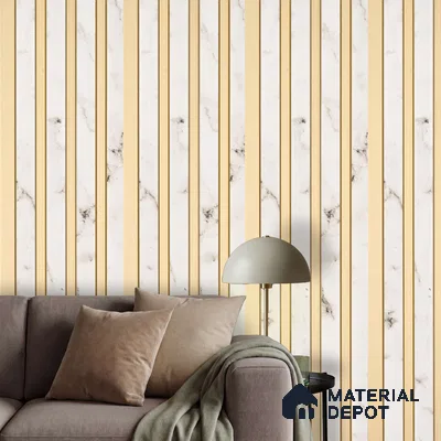 Gold Marble Look PN 03254 B 8 ft x 4.9 inch Charcoal Panel - 8 mm | Suitable for Feature Wall, TV Unit & Living Room | Width is Subjected to 5% Variation
