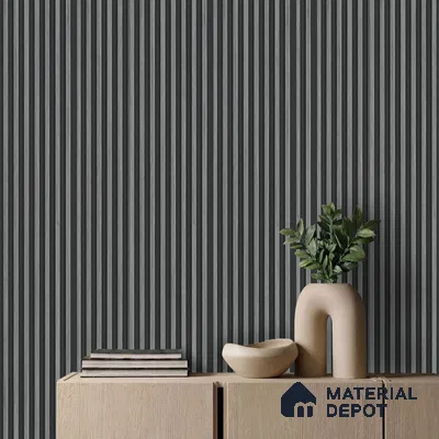 Wooden Look PN 03270 8 ft x 4.9 inch Charcoal Panel - 8 mm | Suitable for Feature Wall, TV Unit & Living Room | Width is Subjected to 5% Variation