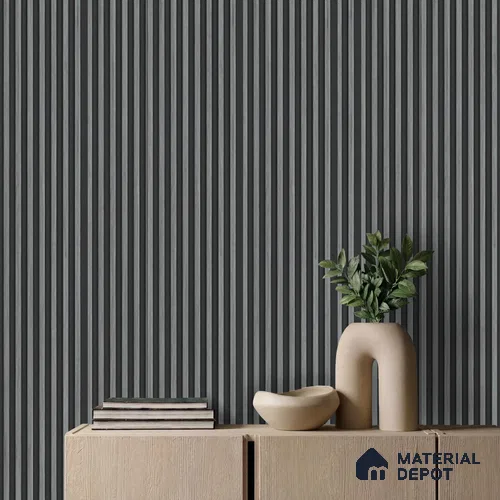 Wooden Look PN 03270 8 ft x 4.9 inch Charcoal Panel - 8 mm | Suitable for Feature Wall, TV Unit & Living Room | Width is Subjected to 5% Variation
