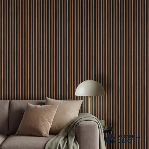 Brown Wooden Louver PN 03531 9.5 ft x 4.8 inch Charcoal Panel - 11 mm | Suitable for Feature Wall, TV Unit & Living Room | Width is Subjected to 5% Variation