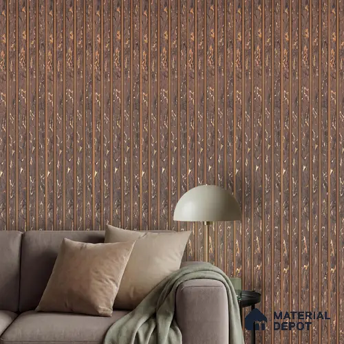 Brown Luxury Louver PN 03557 9.5 ft x 4.8 inch Charcoal Panel - 11 mm | Suitable for Feature Wall, TV Unit & Living Room | Width is Subjected to 5% Variation