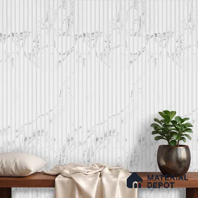 White Marble Look PN 03849 9.5 ft x 6 inch Charcoal Panel - 10 mm | Suitable for Feature Wall, TV Unit & Living Room | Width is Subjected to 5% Variation