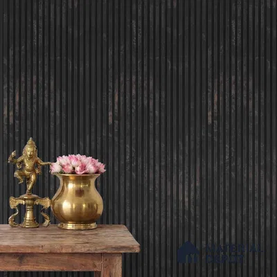 Wooden Look PN 03851 9.5 ft x 6 inch Charcoal Panel - 10 mm | Suitable for Feature Wall, TV Unit & Living Room | Width is Subjected to 5% Variation