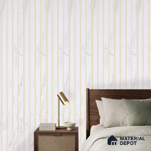 White Marble Look PN 03874 9.5 ft x 6 inch Charcoal Panel - 10 mm | Suitable for Feature Wall, TV Unit & Living Room | Width is Subjected to 5% Variation