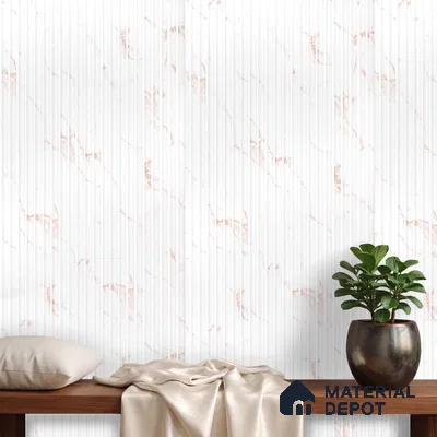 White Marble Look PN 03882 9.5 ft x 6 inch Charcoal Panel - 10 mm | Suitable for Feature Wall, TV Unit & Living Room | Width is Subjected to 5% Variation
