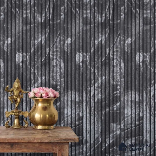 Grey Metallic Look PN 03908 9.5 ft x 6 inch Charcoal Panel - 10 mm | Suitable for Feature Wall, TV Unit & Living Room | Width is Subjected to 5% Variation