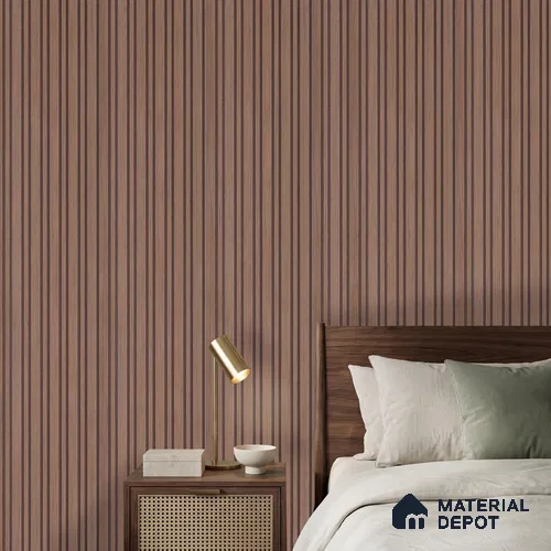 Brown Wooden Louver PN 03917 9.5 ft x 6 inch Charcoal Panel - 10 mm | Suitable for Feature Wall, TV Unit & Living Room | Width is Subjected to 5% Variation