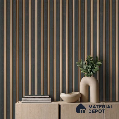 Grey Metallic Look PN 04067 B 9.5 ft x 4.9 inch Charcoal Panel - 12 mm | Suitable for Feature Wall, TV Unit & Living Room | Width is Subjected to 5% Variation