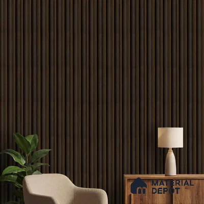 Wooden Look PN 04073 9.5 ft x 4.9 inch Charcoal Panel - 12 mm | Suitable for Feature Wall, TV Unit & Living Room | Width is Subjected to 5% Variation