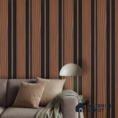 Wooden Look PN 04592 8 ft x 4.9 inch Charcoal Panel - 12 mm | Suitable for Feature Wall, TV Unit & Living Room | Width is Subjected to 5% Variation