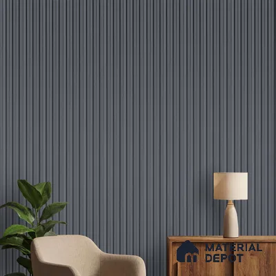 Grey Plain Colour Look PN 04612 9.5 ft x 4.7 inch Charcoal Panel - 12 mm | Suitable for Feature Wall, TV Unit & Living Room | Width is Subjected to 5% Variation
