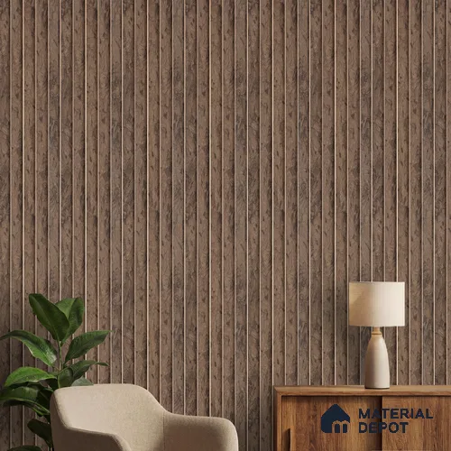 Brown Wooden Louver PN 04629 9.5 ft x 4.7 inch Charcoal Panel - 12 mm | Suitable for Feature Wall, TV Unit & Living Room | Width is Subjected to 5% Variation