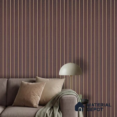 Brown Fabric Look PN 04630 B 9.5 ft x 4.7 inch Charcoal Panel - 12 mm | Suitable for Feature Wall, TV Unit & Living Room | Width is Subjected to 5% Variation