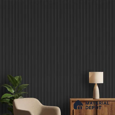 Black Plain Colour Look PN 04648 9.5 ft x 4.7 inch Charcoal Panel - 12 mm | Suitable for Feature Wall, TV Unit & Living Room | Width is Subjected to 5% Variation