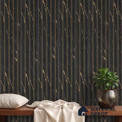 Black Marble Look PN 05751 9.5 ft x 7.8 inch Charcoal Panel - 12 mm | Suitable for Feature Wall, TV Unit & Living Room | Width is Subjected to 5% Variation