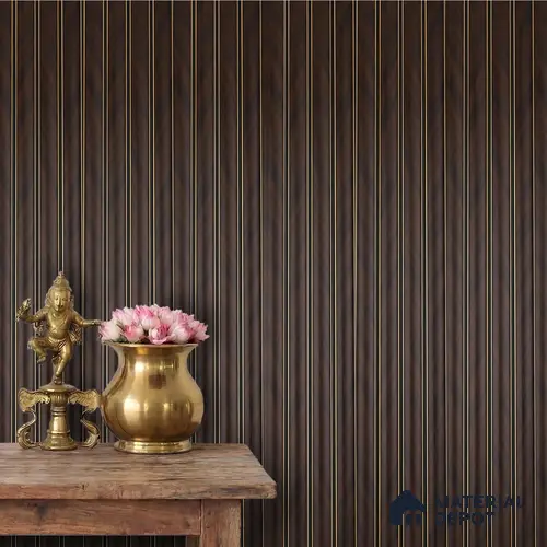 Brown Wooden Louver PN 05752 9.5 ft x 7.8 inch Charcoal Panel - 12 mm | Suitable for Feature Wall, TV Unit & Living Room | Width is Subjected to 5% Variation