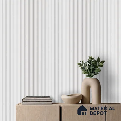 White Plain Colour Look PN 05761 9.5 ft x 7.8 inch Charcoal Panel - 12 mm | Suitable for Feature Wall, TV Unit & Living Room | Width is Subjected to 5% Variation