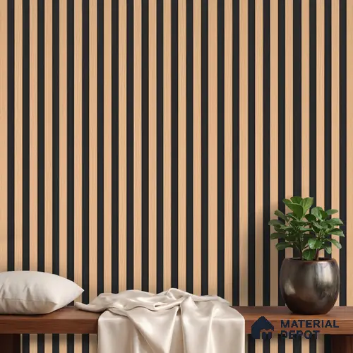 Brown Wooden Louver PN 05765 9.5 ft x 7.8 inch Charcoal Panel - 12 mm | Suitable for Feature Wall, TV Unit & Living Room | Width is Subjected to 5% Variation