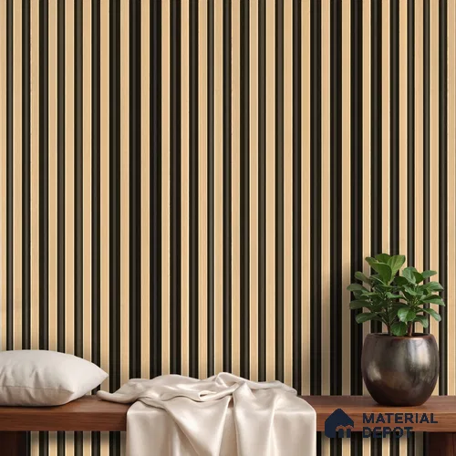 Beige Plain Colour Louver PN 05769 9.5 ft x 7.8 inch Charcoal Panel - 12 mm | Suitable for Feature Wall, TV Unit & Living Room | Width is Subjected to 5% Variation