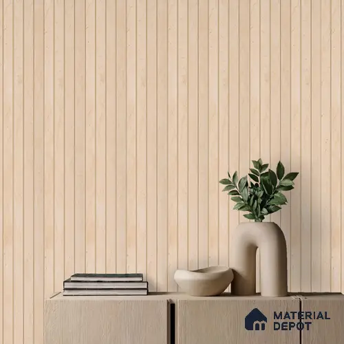Cream Stone Louver PN 05772 9.5 ft x 7.8 inch Charcoal Panel - 12 mm | Suitable for Feature Wall, TV Unit & Living Room | Width is Subjected to 5% Variation
