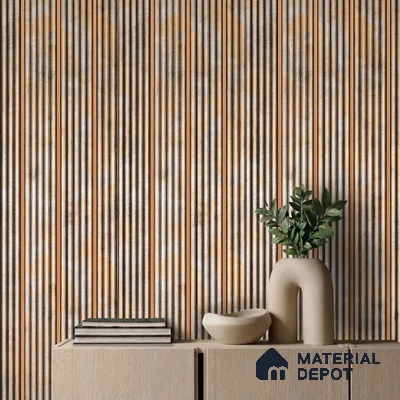Multi Colour Metallic Look PN 05781 9.5 ft x 7.8 inch Charcoal Panel - 12 mm | Suitable for Feature Wall, TV Unit & Living Room | Width is Subjected to 5% Variation