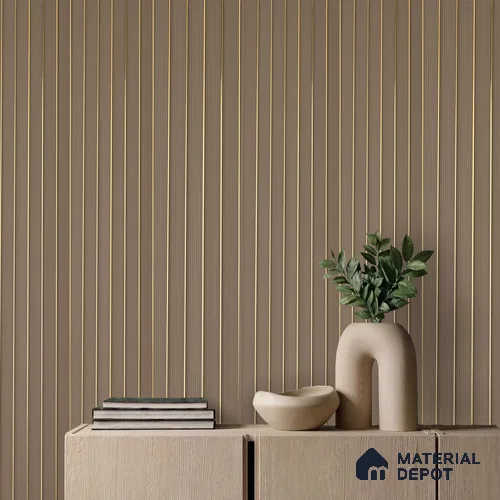 Brown Plain Colour Louver PN 05786 9.5 ft x 7.8 inch Charcoal Panel - 12 mm | Suitable for Feature Wall, TV Unit & Living Room | Width is Subjected to 5% Variation