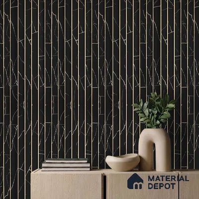 Black Marble Look PN 05788 9.5 ft x 7.8 inch Charcoal Panel - 12 mm | Suitable for Feature Wall, TV Unit & Living Room | Width is Subjected to 5% Variation