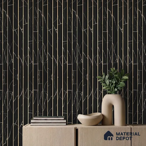 Black Marble Louver PN 05788 9.5 ft x 7.8 inch Charcoal Panel - 12 mm | Suitable for Feature Wall, TV Unit & Living Room | Width is Subjected to 5% Variation