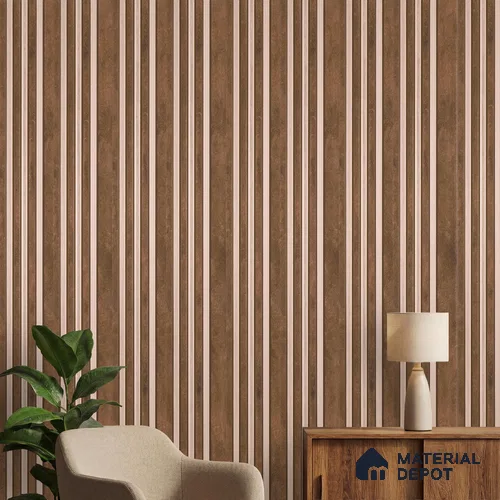 Brown Wooden Louver PN 06033 8 ft x 4.9 inch Charcoal Panel - 12 mm | Suitable for Feature Wall, TV Unit & Living Room | Width is Subjected to 5% Variation
